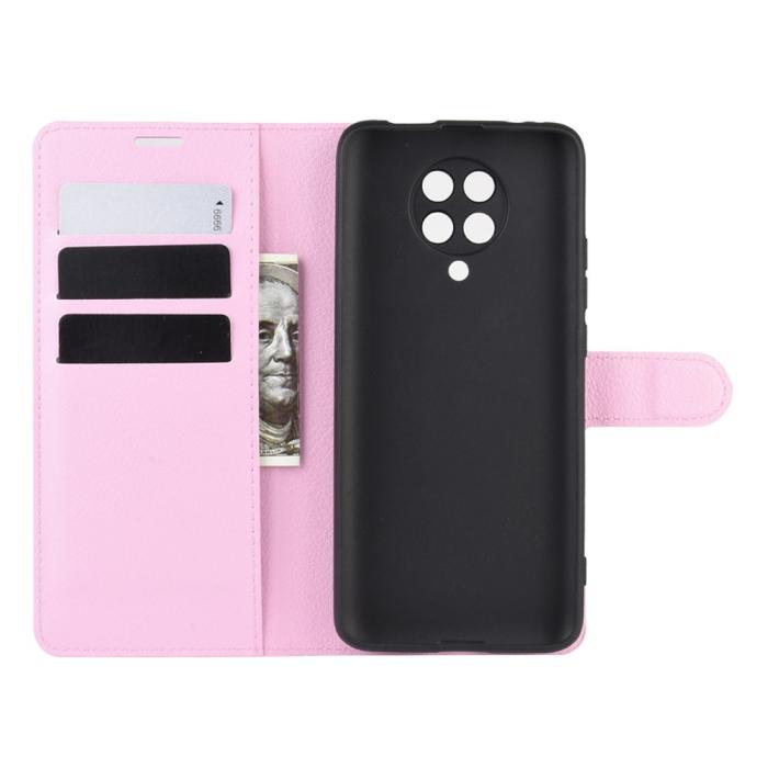Bild 3,  Xiaomi Poco F2 Pro - Litchi Plånboksfodral - Ljus Rosa