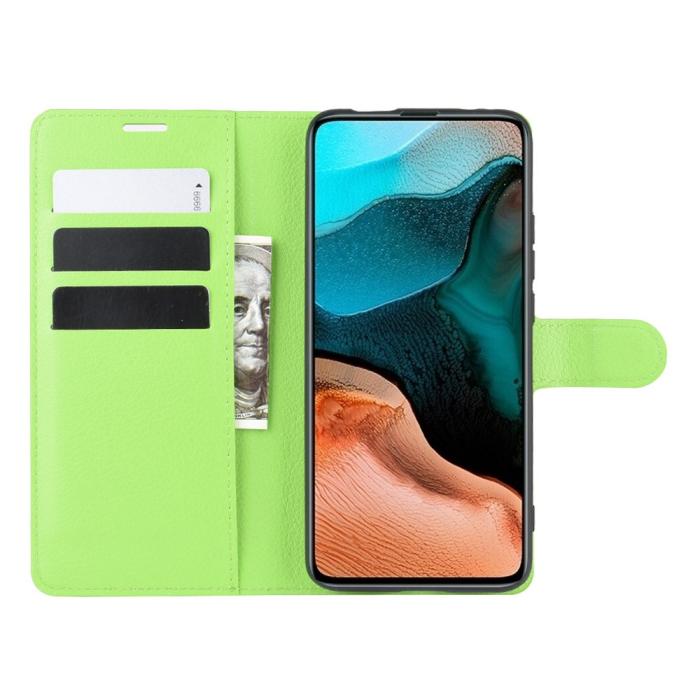 Bild 4,  Xiaomi Poco F2 Pro - Litchi Plånboksfodral - Grön