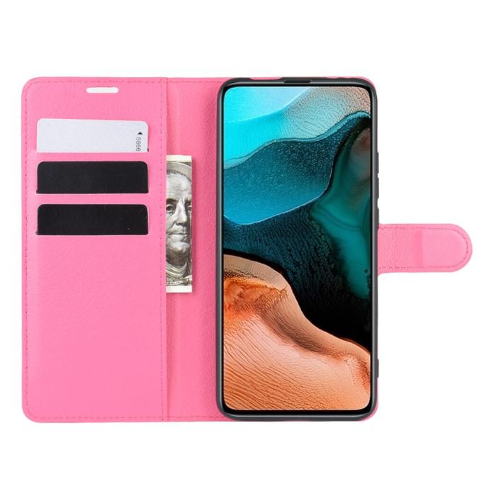 Bild 4,  Xiaomi Poco F2 Pro - Litchi Plånboksfodral - Rosa