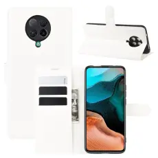  Xiaomi Poco F2 Pro - Litchi Pl&aring;nboksfodral - Vit