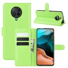  Xiaomi Poco F2 Pro - Litchi Pl&aring;nboksfodral - Gr&ouml;n