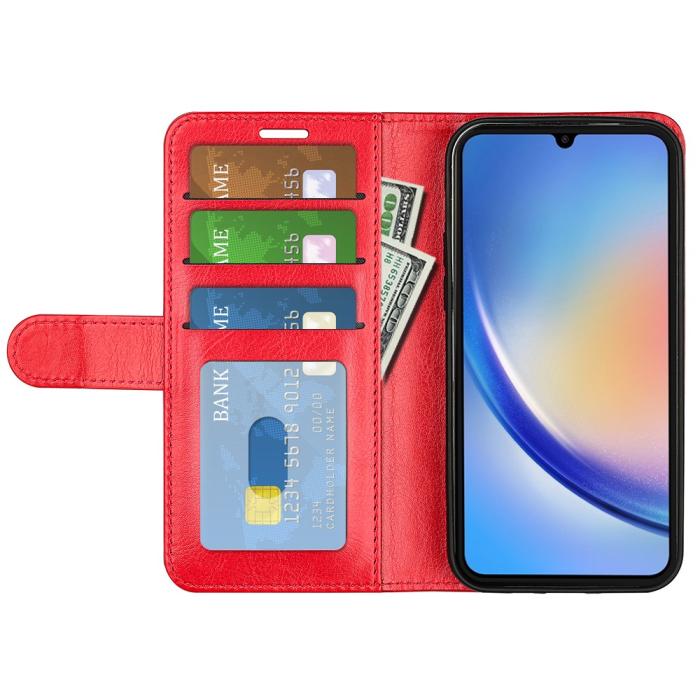 Bild 2,  Samsung Galaxy A35 5G Fodral Crazy Horse Läder Röd