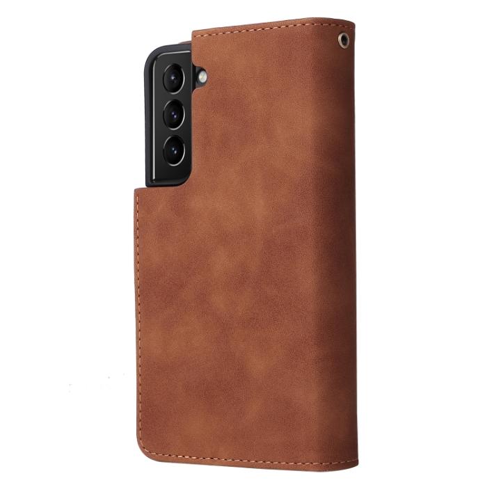 Bild 2,  Samsung Galaxy S22 Fodral Multifunktionell Läder Brun