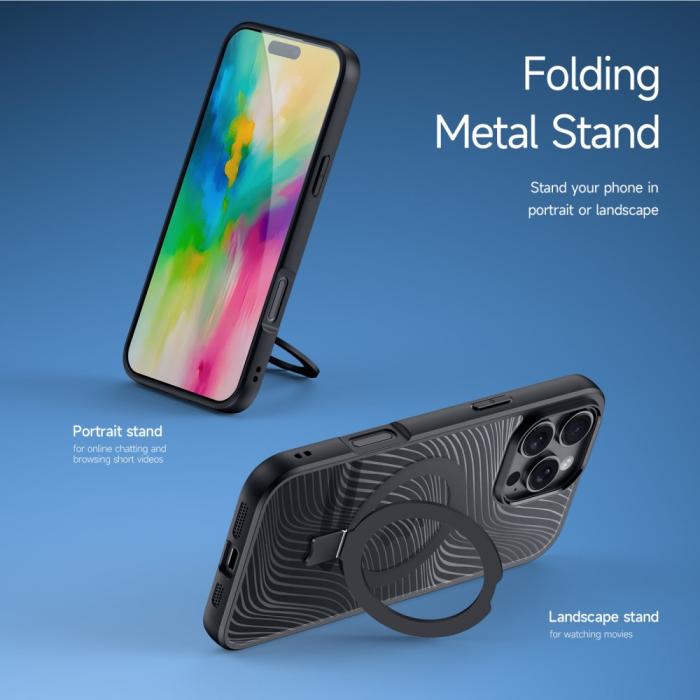 Bild 4, DUX DUCIS DUX DUCIS iPhone 16 Pro Skal MagSafe Aimo Series Kickstand Svart