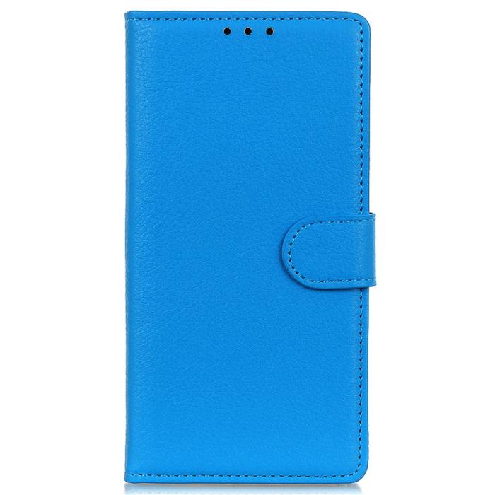 Bild 2,  Motorola Moto E20 / E40 Fodral Litchi Textur Blå