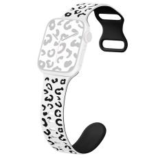  Apple Watch 38/40/41/42 Klockarmband Leopard Vit/Svart