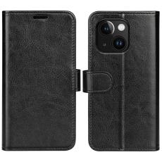  iPhone 15 Plus Fodral Crazy Horse L&auml;der Svart