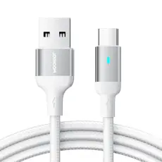 JOYROOM Joyroom 1.2m 3A USB-C Nylon Laddningskabel Vit