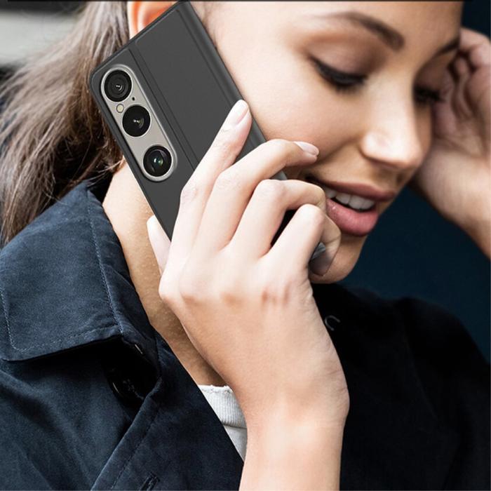 Bild 6,  Sony Xperia 1 VII Fodral Flip Läder Svart