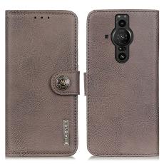 KHAZNEH KHAZNEH Sony Xperia Pro-I Fodral L&auml;der Gr&aring;