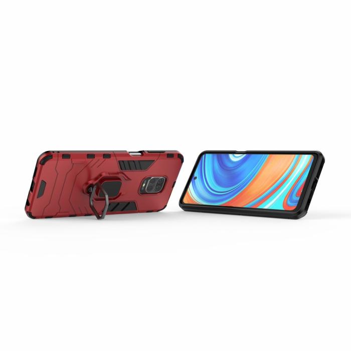 Bild 3,  Xiaomi Redmi Note 9 Pro/Note 9S - Hybrid Ring Skal - Röd