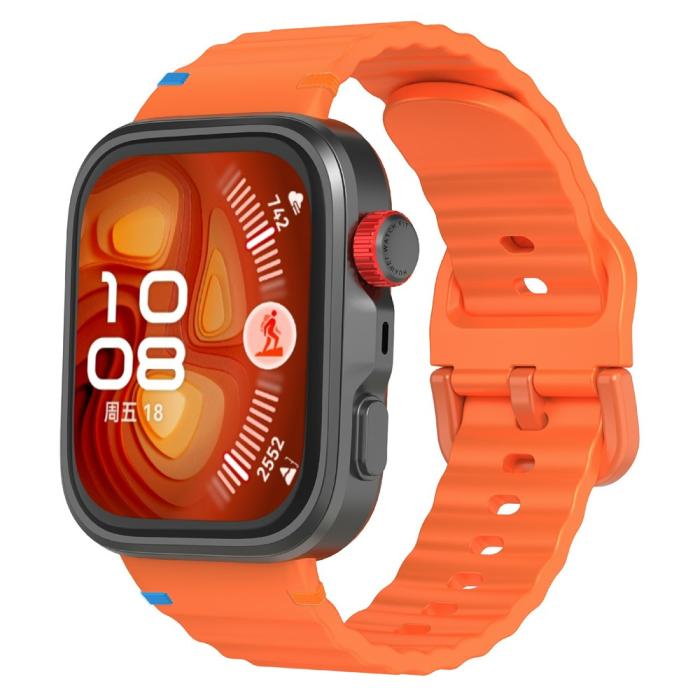 Bild 2,  Huawei Watch Fit 4 Pro / 4 / 3 Klockarmband Wave Silikon Orange