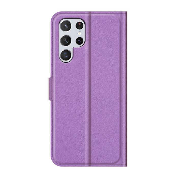 Bild 3,  Samsung Galaxy S22 Ultra Fodral Litchi Läder Lila