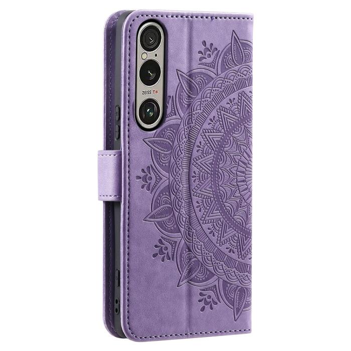 Bild 6,  Sony Xperia 1 VII Fodral Mandala Läder Lila