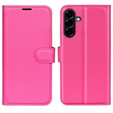  Samsung Galaxy A57 5G Fodral Litchi L&auml;der Rosa
