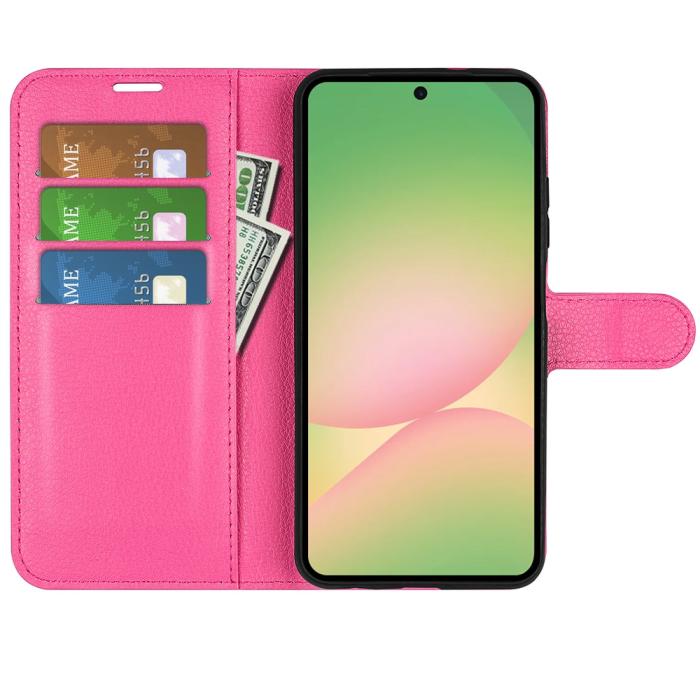 Bild 2,  Samsung Galaxy A57 5G Fodral Litchi Läder Rosa