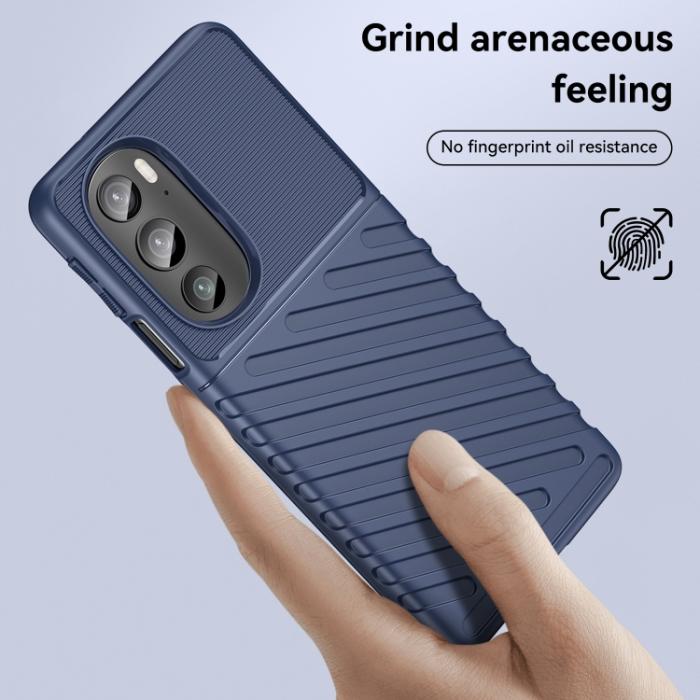 Bild 4,  Motorola Edge 30 Pro Skal Twill Textur Blå