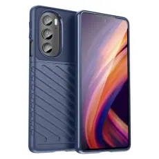  Motorola Edge 30 Pro Skal Twill Textur Bl&aring;