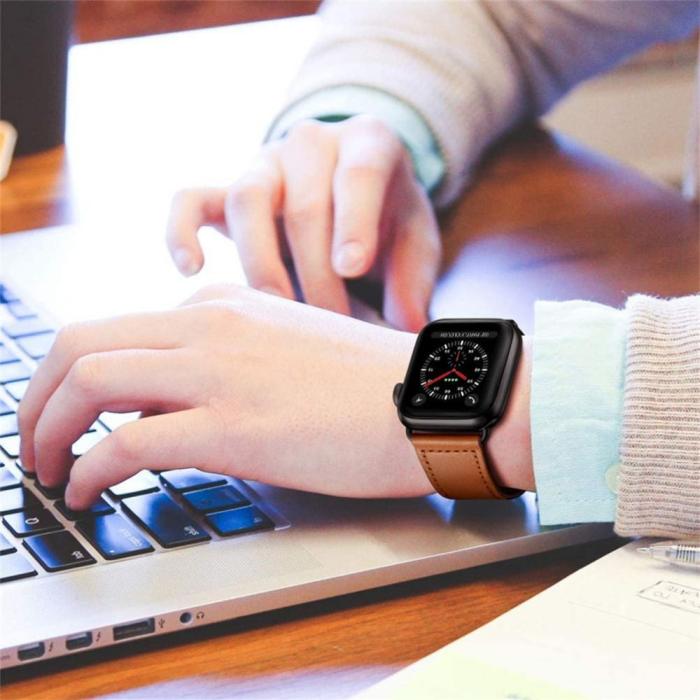 Bild 5, Tech-Protect Tech-Protect Äkta Läder Armband Apple Watch 42/44/45/46/49 mm Brun