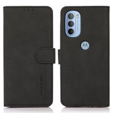 KHAZNEH KHAZNEH Motorola Moto G31 / G41 Fodral Retro L&auml;der Svart