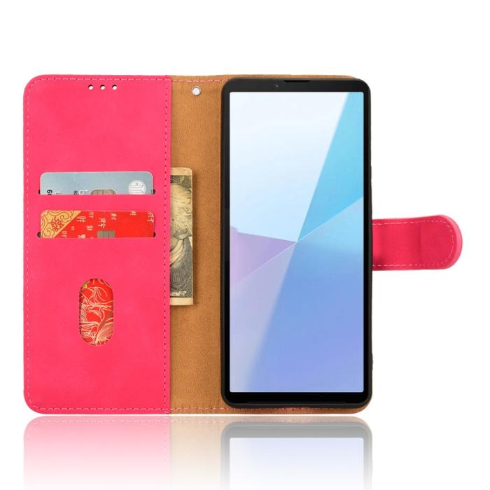 Bild 2,  Sony Xperia 10 VI Fodral Skin Touch Läder Fodral Rosa