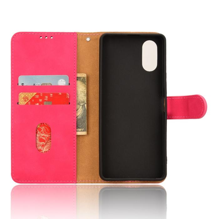 Bild 4,  Sony Xperia 10 VI Fodral Skin Touch Läder Fodral Rosa