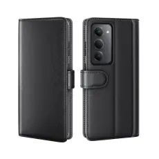  Xiaomi Redmi 15 Fodral Premium &Auml;kta L&auml;der Svart
