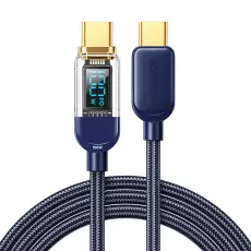 JOYROOM Joyroom 1.2m 100W PD USB-C / USB-C Nylonkabel Bl&aring;