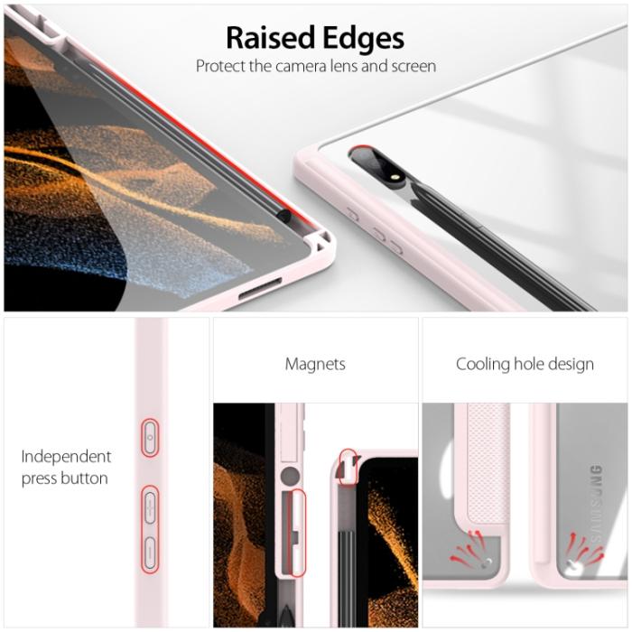 Bild 3, DUX DUCIS DUX DUCIS Galaxy Tab S8 Ultra Fodral TOBY Tri-Fold Rosa