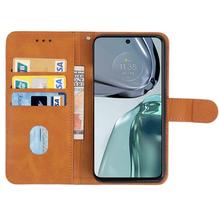 Bild 3,  Motorola Moto G62 5G Fodral Solid Läder Brun