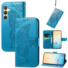  Samsung Galaxy S25 Plus Fodral Med Fj&auml;ril Tryck Bl&aring;