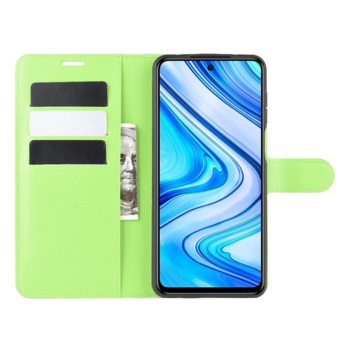 Bild 4,  Xiaomi Redmi Note 9 Pro/Note 9S - Litchi Plånboksfodral - Grön