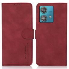 KHAZNEH KHAZNEH Motorola Edge 40 Neo 5G Fodral Retro L&auml;der R&ouml;d