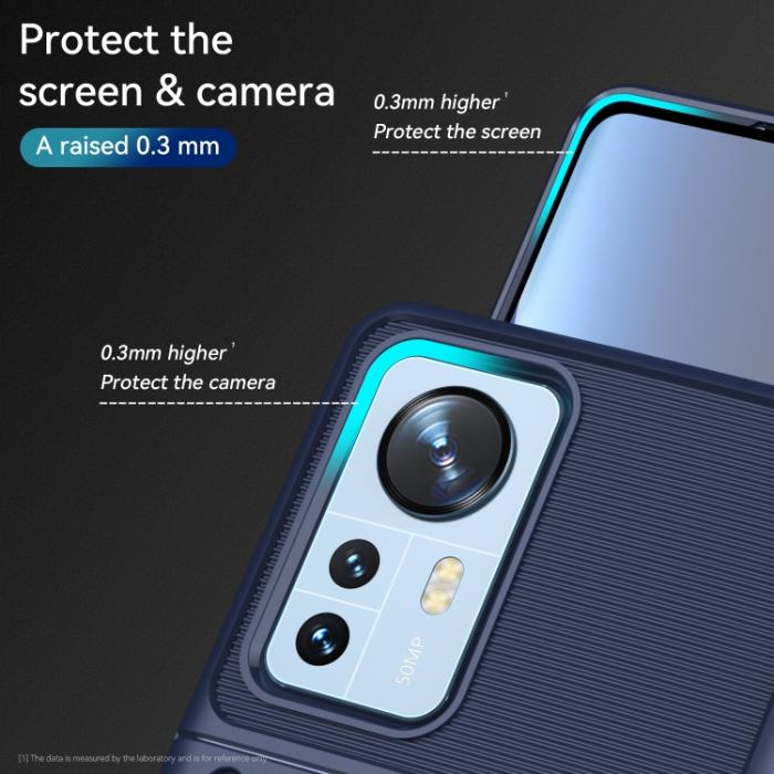 Bild 4,  Xiaomi 12 Pro Skal Twill Textur Blå