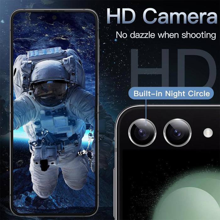 Bild 5, ENKAY ENKAY Galaxy Z Flip 6 Linsskydd Härdat Glas Silver