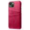  iPhone 15 Plus Skal Läder Med 2 Kortfack Rosa