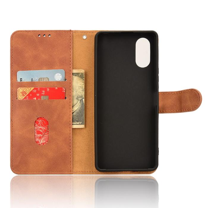 Bild 4,  Sony Xperia 10 VI Fodral Skin Touch Läder Fodral Brun