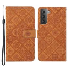  Samsung Galaxy S22 Plus Fodral Tryckta Mandala Blommor Brun