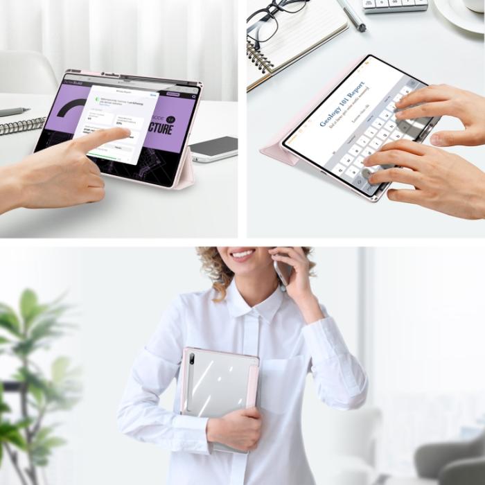 Bild 4, DUX DUCIS DUX DUCIS Galaxy Tab S8 Ultra Fodral TOBY Tri-Fold Rosa