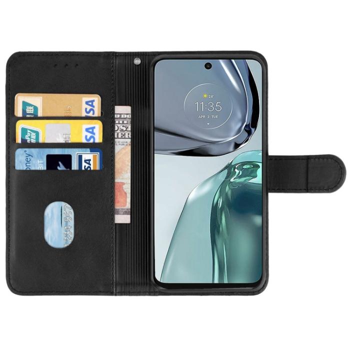 Bild 3,  Motorola Moto G62 5G Fodral Solid Läder Svart