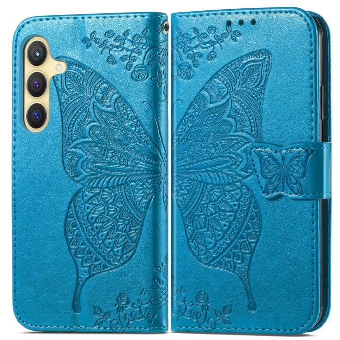 Bild 2,  Samsung Galaxy S25 Plus Fodral Med Fjäril Tryck Blå
