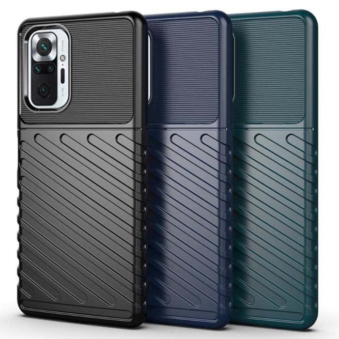 Bild 2,  Xiaomi Redmi Note 10 Pro - Twill Textur Skal - Blå