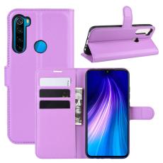  Xiaomi Redmi Note 8T - Litchi Pl&aring;nboksfodral - Lila