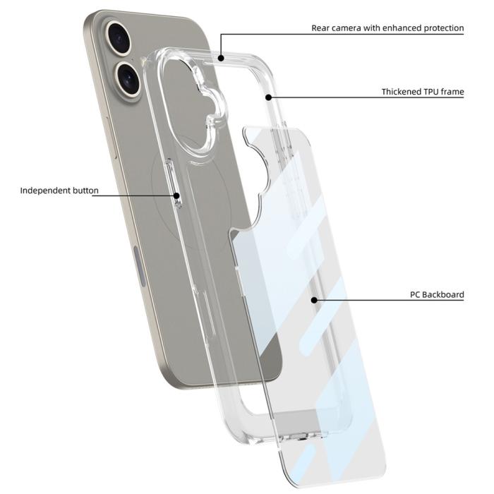 Bild 5, GKK GKK iPhone 16 Plus Skal Shockproof TPU Crystal Clear