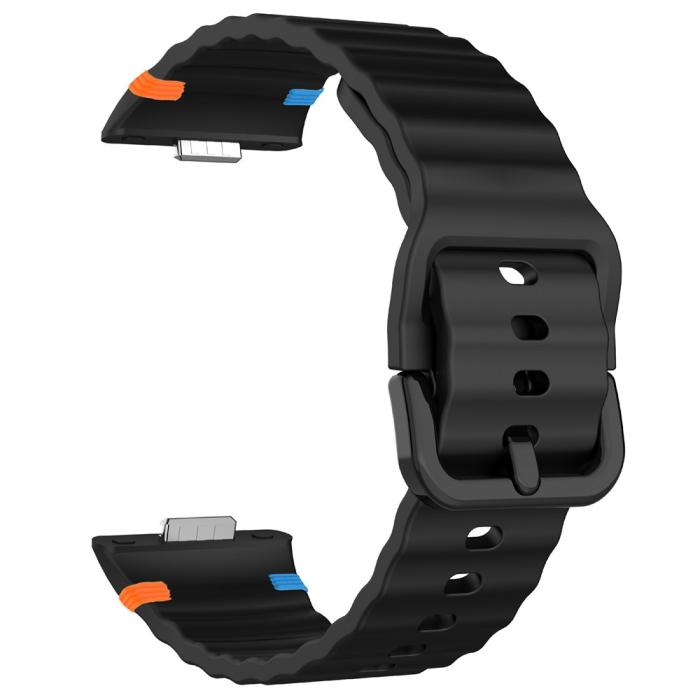 Bild 4,  Huawei Watch Fit 4 Pro / 4 / 3 Klockarmband Wave Silikon Svart
