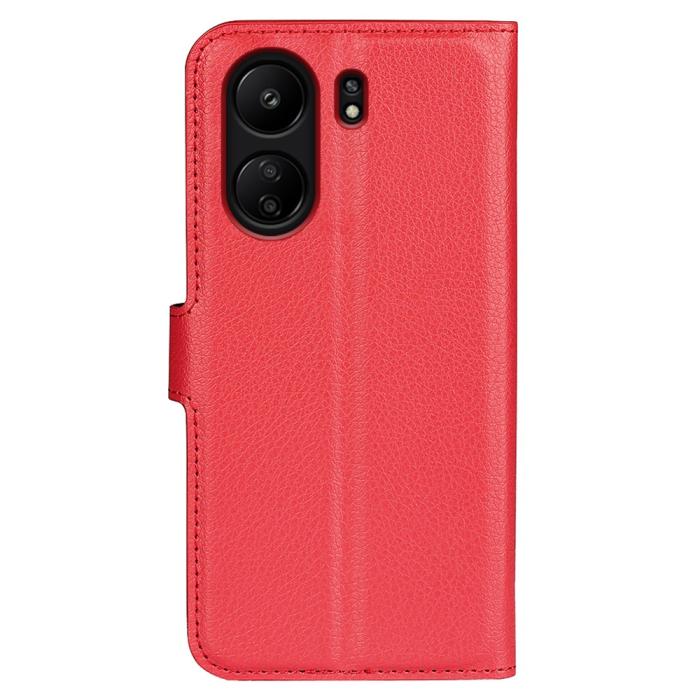 Bild 6,  Xiaomi Redmi 13C 4G Fodral Litchi Läder Röd