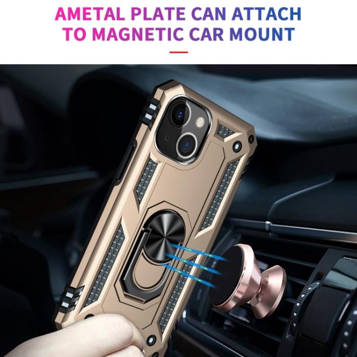 Bild 6,  iPhone 14 Plus Skal Shockproof Ring Guld