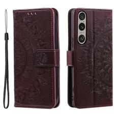  Sony Xperia 1 VII Fodral Mandala L&auml;der Brun