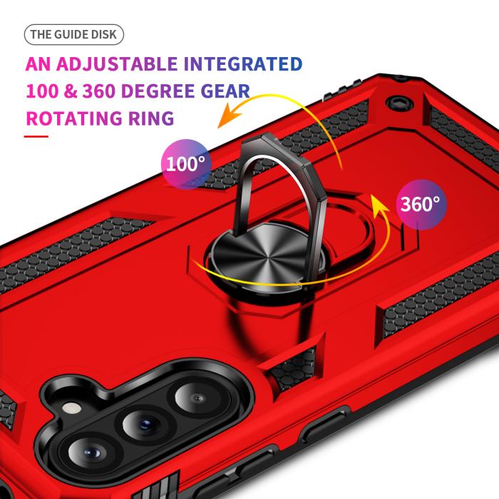 Bild 3,  Samsung Galaxy A37 5G Skal Shockproof Hybrid Ring Röd
