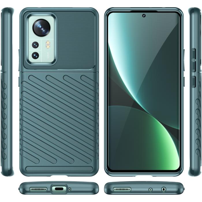 Bild 2,  Xiaomi 12 Pro Skal Twill Textur Grön